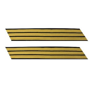 Army Service Stripe: Gold Embroidered on Blue, female, set of 3