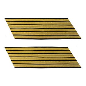 Army Service Stripe: Gold Embroidered on Blue, female, set of 6
