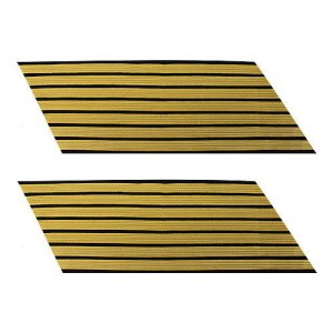 Army Service Stripe: Gold Embroidered on Blue, female, set of 7
