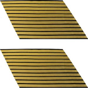 Army Service Stripe: Gold Embroidered on Blue, male, set of 11