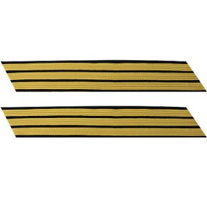 Army Service Stripe: Gold Embroidered on Blue, male, set of 3