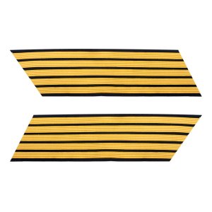 Army Service Stripe: Gold Embroidered on Blue, male, set of 5