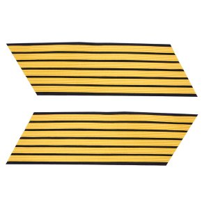 Army Service Stripe: Gold Embroidered on Blue, male, set of 6