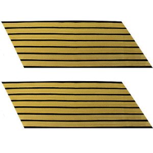 Army Service Stripe: Gold Embroidered on Blue, male, set of 7