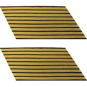 Army Service Stripe: Gold Embroidered on Blue, male, set of 9