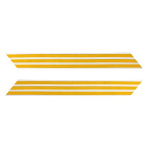 Army Service Stripe: Gold Embroidered on White, female, set of 3