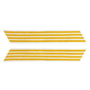 Army Service Stripe: Gold Embroidered on White, female, set of 4