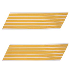 Army Service Stripe: Gold Embroidered on White, male, set of 5