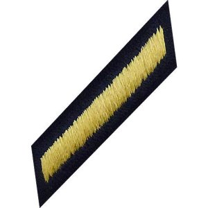 Army Service Stripe Hash Mark: Male, gold embroidered on blue