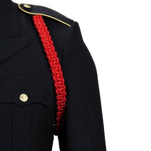 Army Shoulder Cord: 2723 Interwoven Scarlet Red, thick