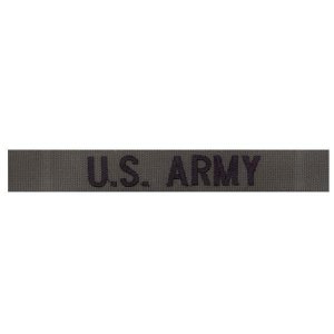Army Tape: US Army, black embroidered on olive drab