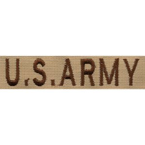 Army Tape: US Army, embroidered on desert sand