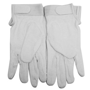 Ceremonial Gloves: white cotton with hook closure