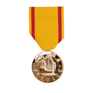 Decorations Full Size Medal: China Service Navy, 24k Gold Plated
