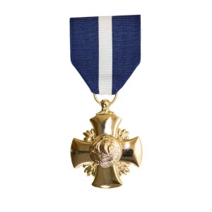 Decorations Full Size Medal: Cross, 24k Gold Plated