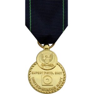 Decorations Full Size Medal: Expert Pistol, 24k Gold Plated