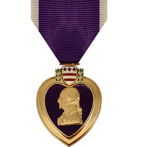 Decorations Full Size Medal: Purple Heart, 24k Gold Plated Anodized