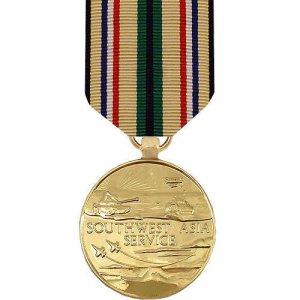 Decorations Full Size Medal: Southwest Asia, 24k Gold Plated