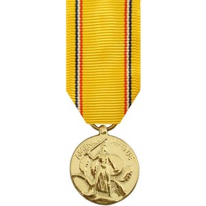 Decorations Miniature Medal: 24k Gold Plated: American Defense