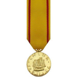 Decorations Miniature Medal: 24k Gold Plated: China Service Marine Corps