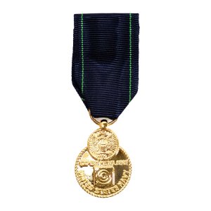 Decorations Miniature Medal: 24k Gold Plated: Expert Pistol