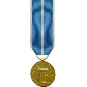 Decorations Miniature Medal: Korean Service, 24k Gold Plated