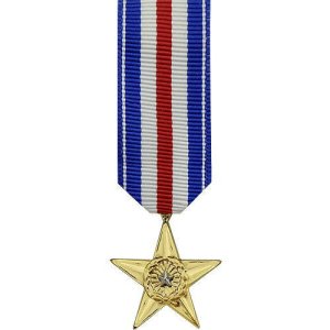 Decorations Miniature Medal: Silver Star, 24k Gold Plated