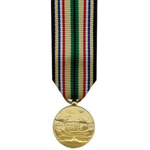 Decorations Miniature Medal: Southwest Asia Service, 24k Gold Plated