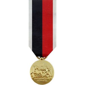 Decorations Miniature Medal: World War II Occupation and Coast Guard, 24k Gold Plated