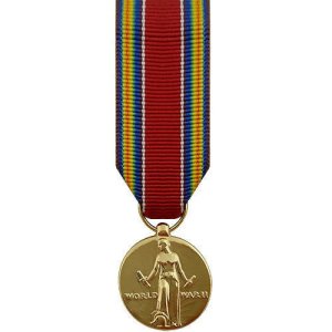 Decorations Miniature Medal: WWII World War II Victory, 24k Gold Plated