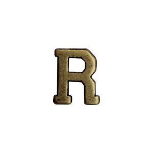 Decorations No Prong Miniature Letter R Attachment for Miniature Medals, bronze