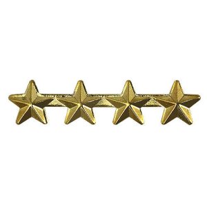 Decorations No Prong Ribbon Attachments: Four Stars Mounted on a Bar, 5/16 inch stars, gold