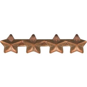 Decorations No Prong Ribbon Attachments: Four Stars Mounted on a Bar, bronze