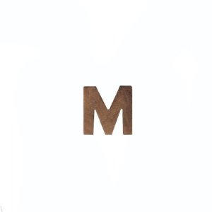 Decorations No Prong Ribbon Attachments: Letter M, bronze