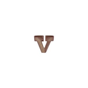 Decorations No Prong Ribbon Attachments: Letter V, bronze