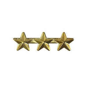 Decorations No Prong Ribbon Attachments: Three Stars Mounted on a Bar, 5/16 inch, gold