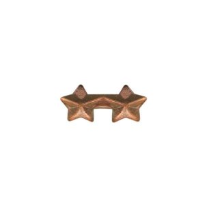Decorations No Prong Ribbon Attachments: Two Stars Mounted on a Bar, bronze