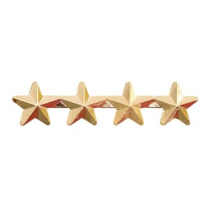 Decorations Ribbon Attachments: Four Stars Mounted on a Bar, 5/16 inch stars, gold