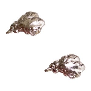 Decorations Ribbon Attachments: Large Oak Leaf, silver oxidized