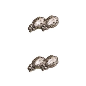 Decorations Ribbon Attachments: Two Silver Oak Leaves Mounted on a Bar, oxidized