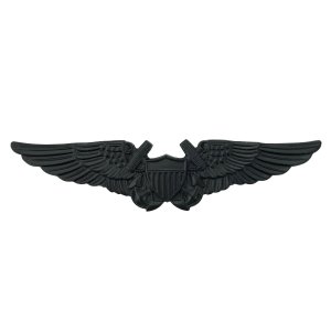Navy Badge: Flight Officer, regulation size, black metal