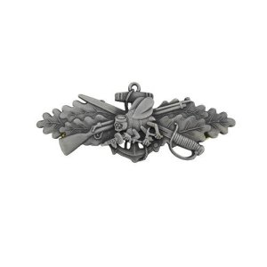 Navy Badge: Seabee Combat Warfare Special Enlisted, miniature, oxidized