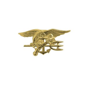 Navy Badge: Special Warfare, miniature, gold matte finish