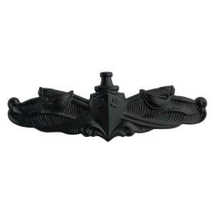 Navy Badge: Surface Warfare Enlisted, regulation size, black metal