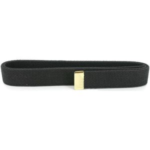 Navy Belt: Black Cotton with 24k Gold Tip, male