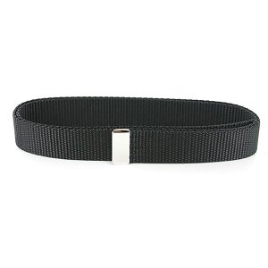 Navy Belt: Black Nylon with Silver Mirror Tip 1