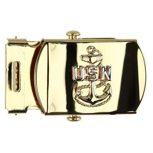 Navy Belt Buckle: E7 Female Chief Petty Officer, gold