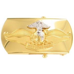 Navy Belt Buckle: Fleet Marine Force Chaplain Officer, 3 inches gold