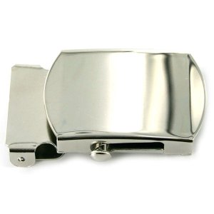 Navy Belt Buckle: Silver Mirror, male
