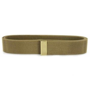 Navy Belt: Khaki Nylon with Brass Tip, male